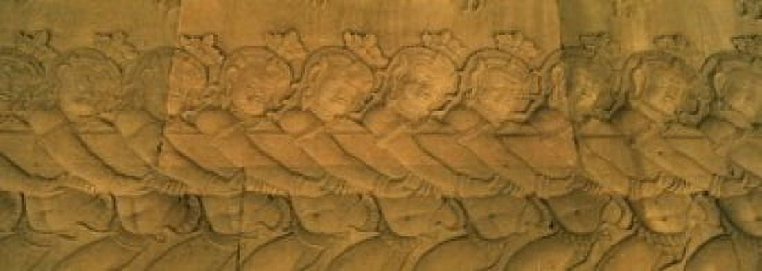 Bas relief in a temple Angkor Wat Angkor Cambodia Canvas Art - Panoramic Images (18 x 7)