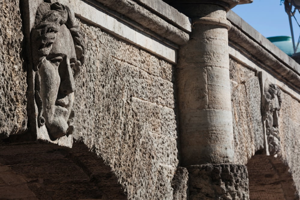 Bas relief of face on the Cameron Gallery footbridge Tsarskoye Selo St Petersburg Russia Canvas Art - Panoramic Images (27 x 9)