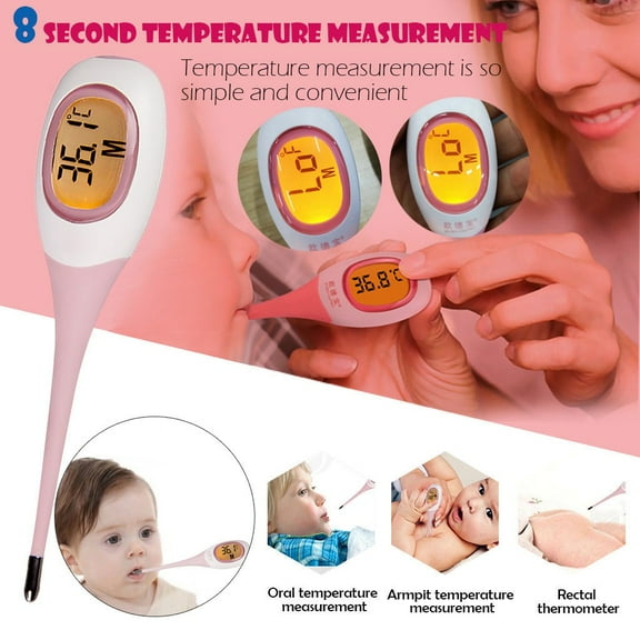Basal Body Thermometer, Ovulation Tracker, 8 Seconds Digital Basal Body Thermometer for Ovulation, High Precision Oral Thermometer, Accurate Rectal Thermometer, Large Screen and Backlit