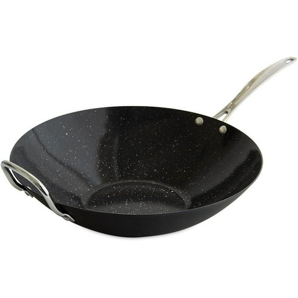 Basalt Aluminized Steel Spun Wok, 14-Inch, Ceramic Coating