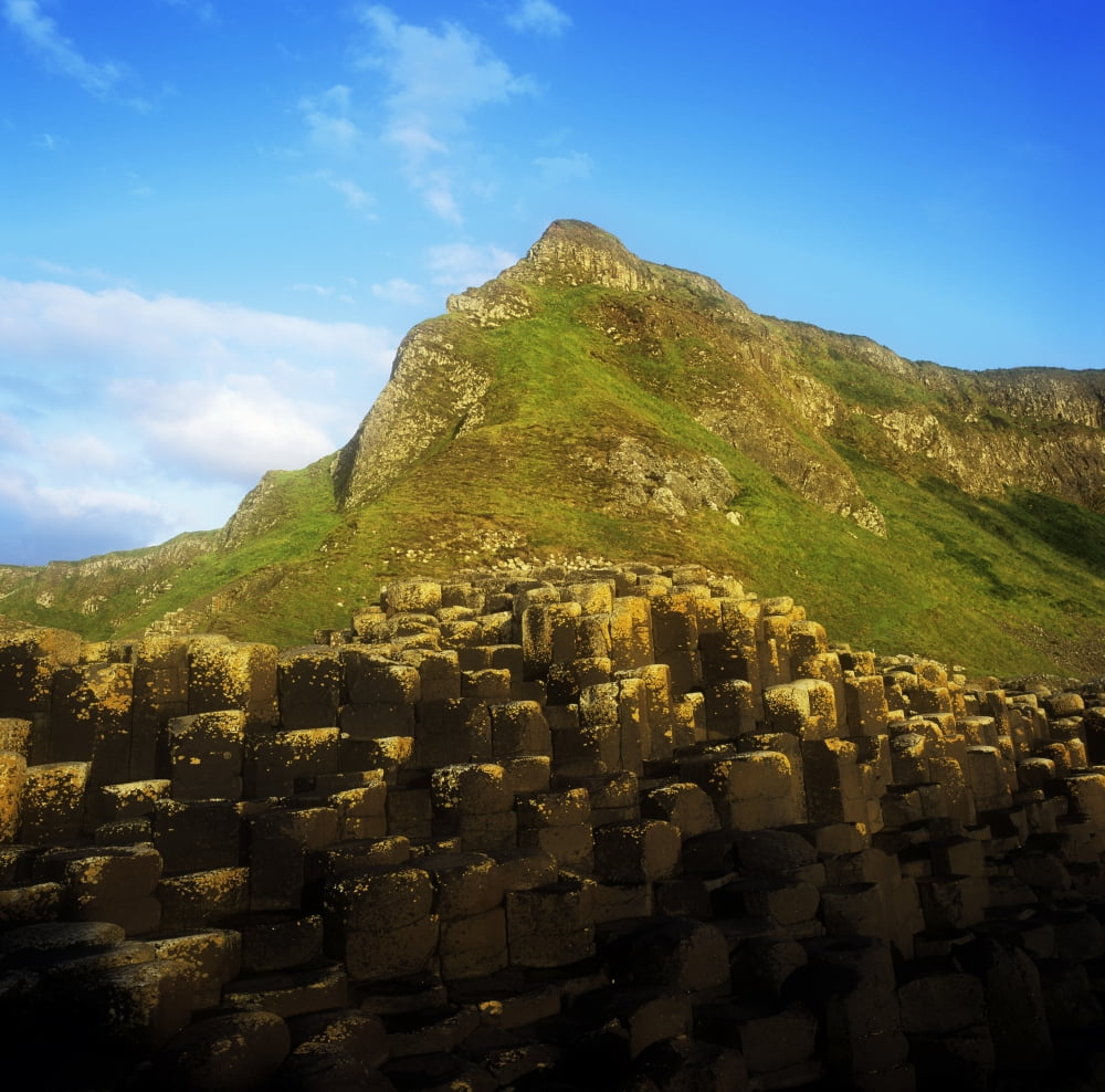 Basalt Rock Formations Near A Mountain Giants Causeway County Antrim Northern Ireland Canvas Art - The Irish Image Collection Design Pics (24 x 24)