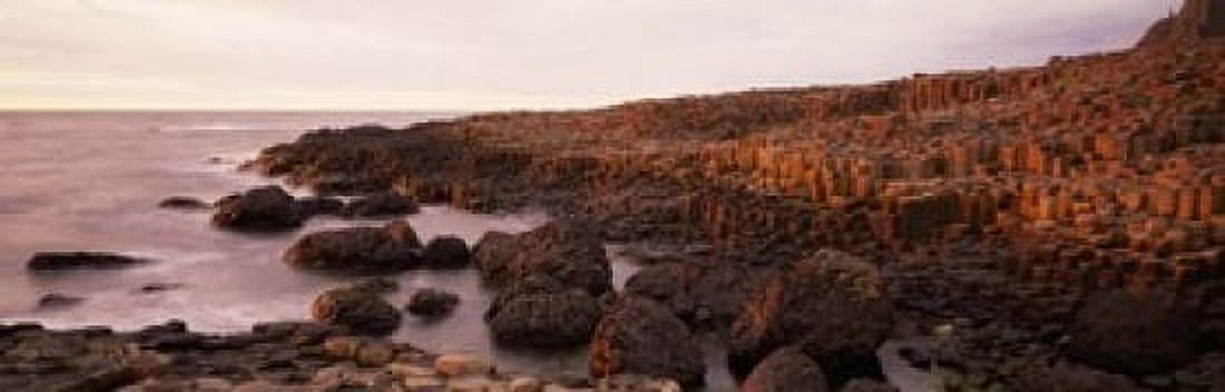 Basalt columns of Giants Causeway Antrim Coast Northern Ireland Canvas Art - Panoramic Images (18 x 6)