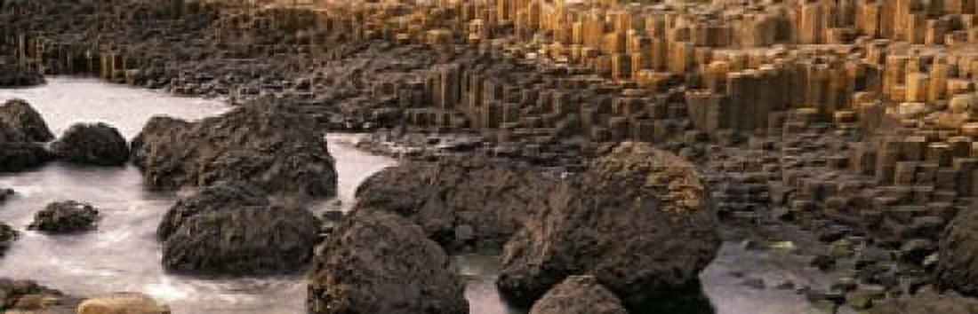 Basalt columns of Giants Causeway Antrim Coast Northern Ireland Canvas Art - Panoramic Images (18 x 6)
