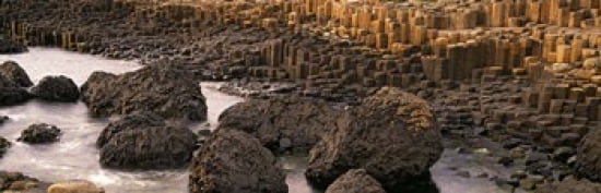 Basalt columns of Giants Causeway Antrim Coast Northern Ireland Canvas Art - Panoramic Images (36 x 12)