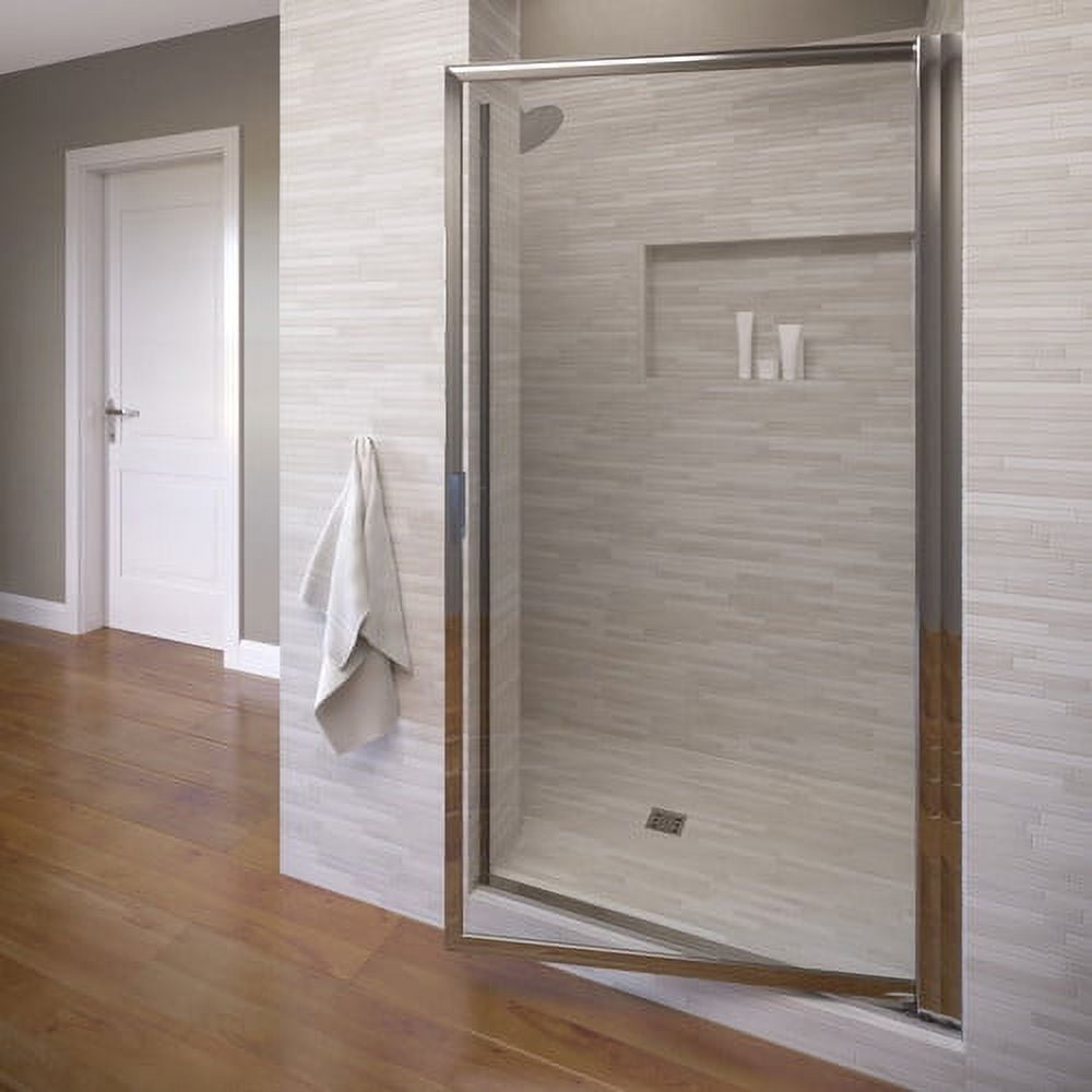 Sopora 70.5" Silver Framed Pivot Shower Door with Clear Tempered Glass