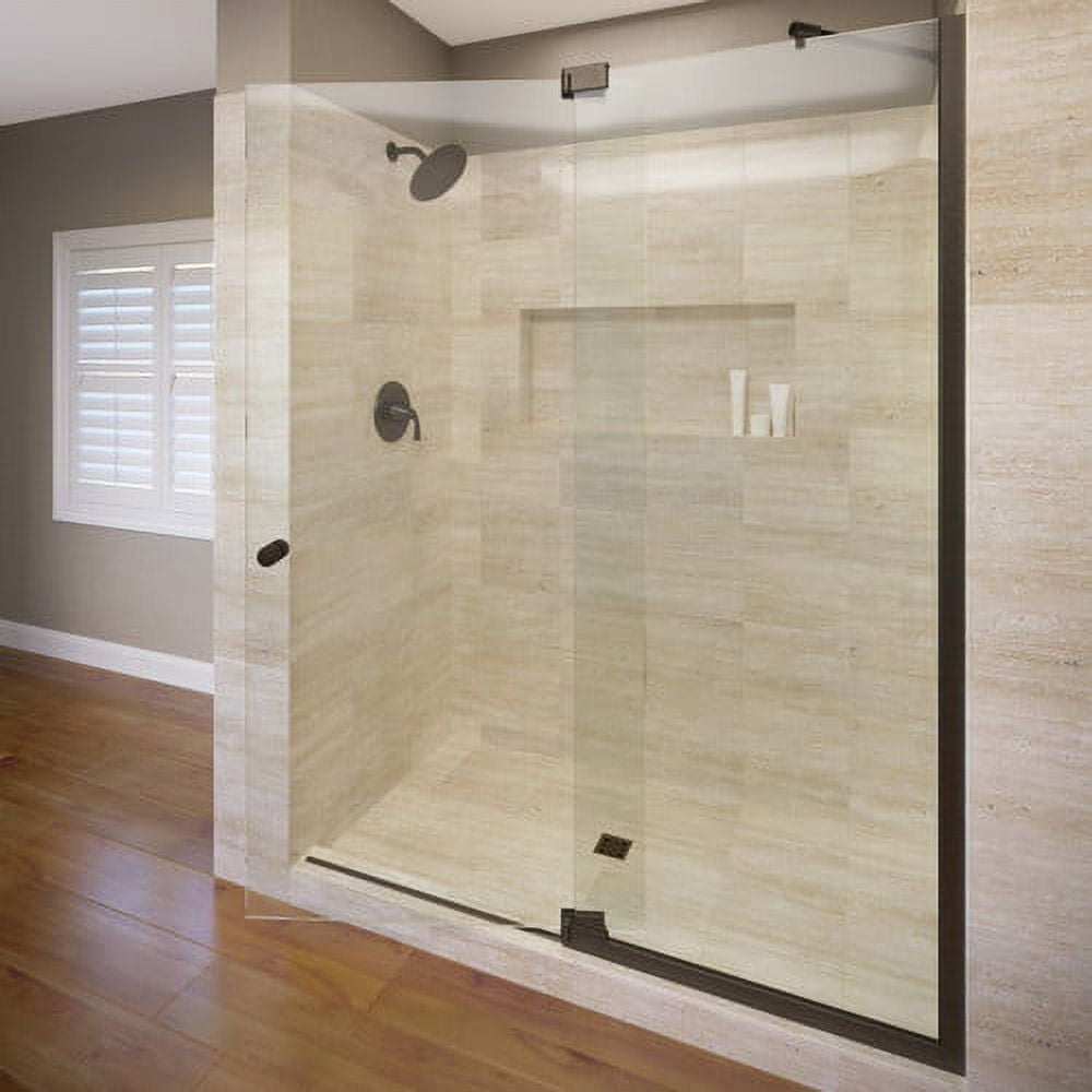 Cantour 76" Frameless Shower Door with Oil Rubbed Bronze Finish