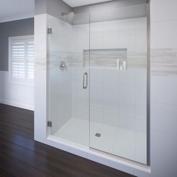 Basco CELA-935-59-72CLBN Celesta 72" High X 59" Wide Pivot Frameless Shower Door - Nickel