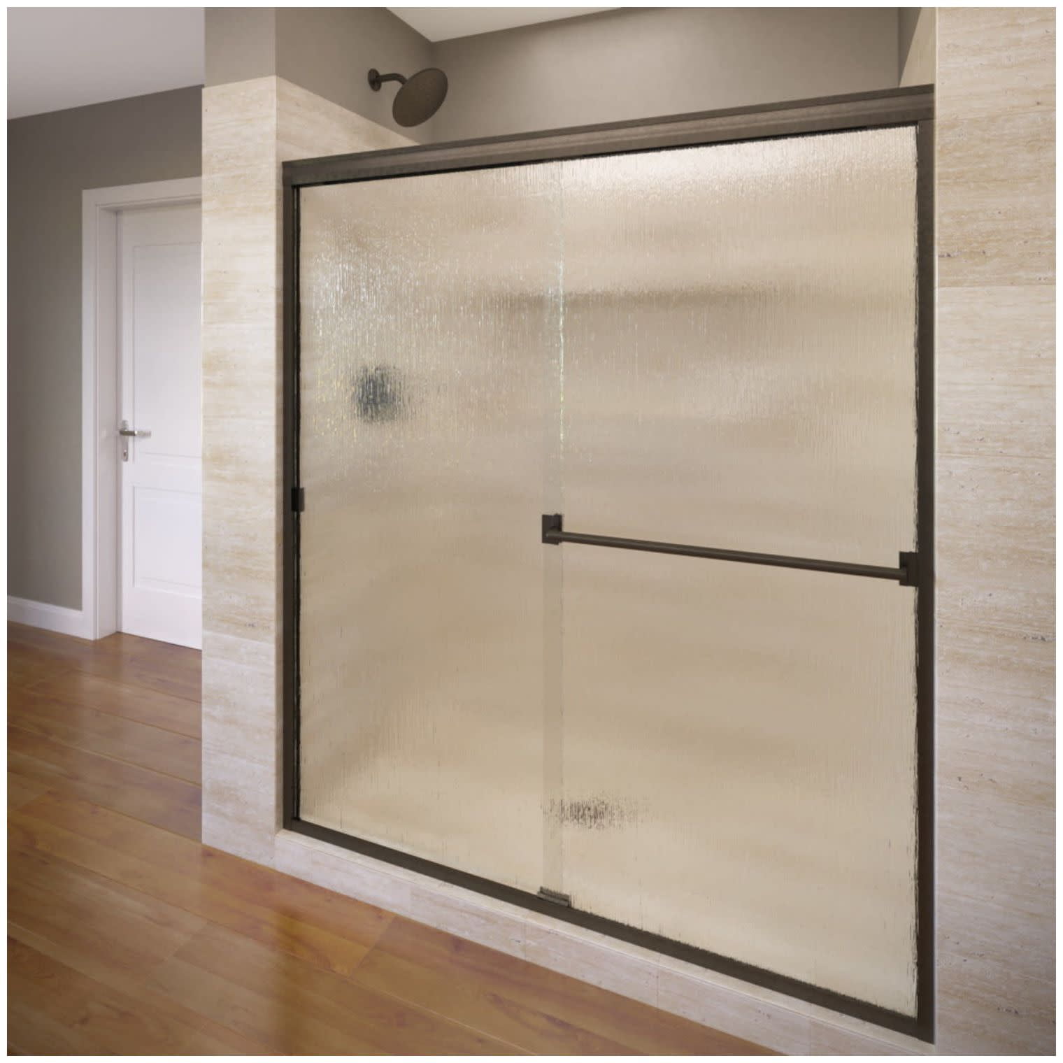 Classic Oil Rubbed Bronze Semi-Frameless Sliding Shower Door