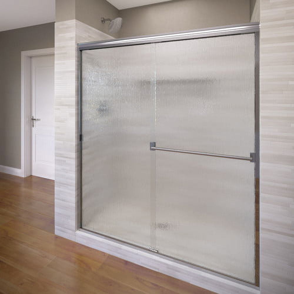 Classic 60" Chrome Semi-Frameless Sliding Shower Door