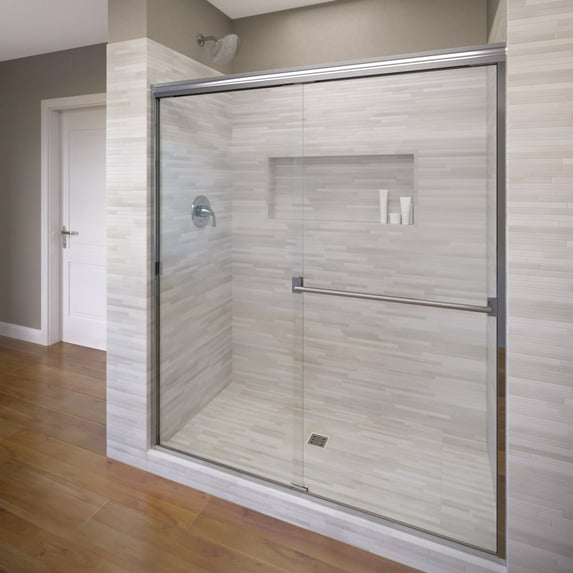 Basco CLCH05A4770XPSV Classic 70" High X 47" Wide Bypass Semi Frameless Shower Door -