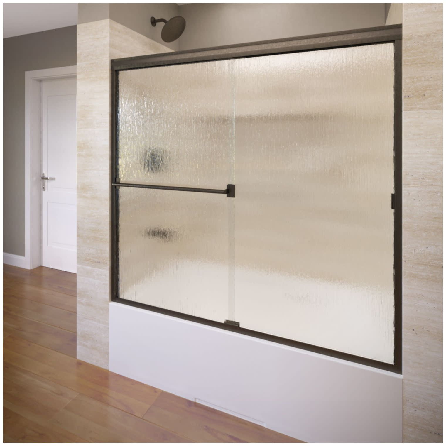 Classic Oil-Rubbed Bronze Semi-Frameless Sliding Tub Door