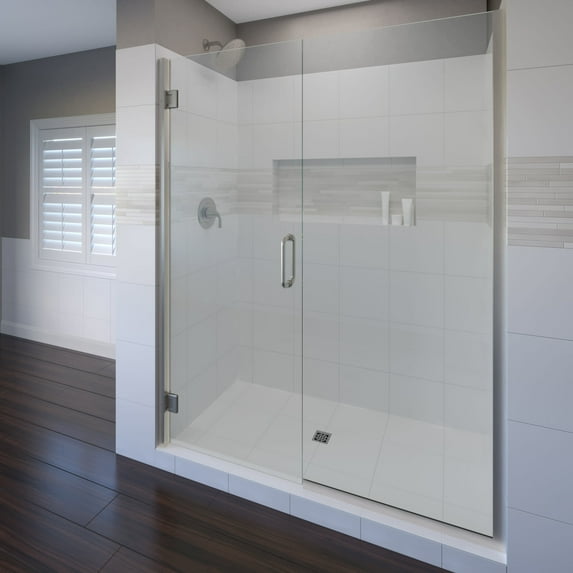 Basco Copa35a4876cl Coppia 76" High X 48-9/16" Wide Hinged Frameless Shower Door - Nickel