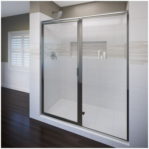 Basco Dlxh35a4672cl Deluxe 72-1/8" High X 46" Wide Pivot Framed Shower Door - Chrome