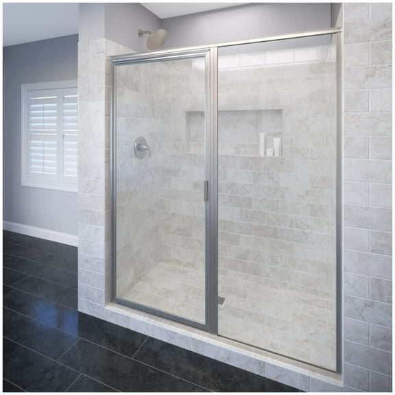 Basco Dlxh35a4772xp Deluxe 72-1/8" High X 47" Wide Pivot Framed Shower Door - Nickel