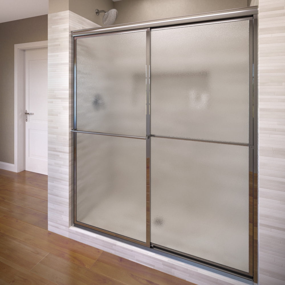 Deluxe 71.5" High x 47" Wide Chrome Framed Sliding Shower Door