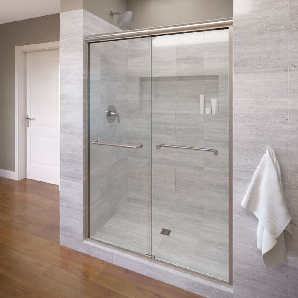 Infinity 70" High Brushed Nickel Semi-Frameless Sliding Shower Door