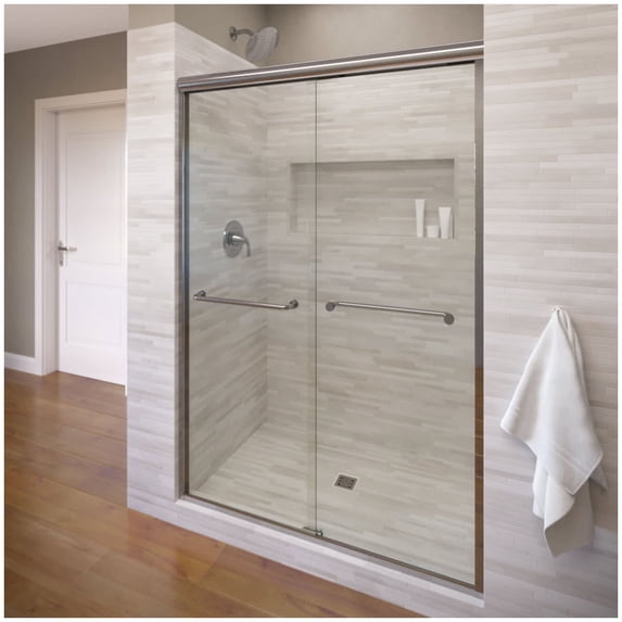 Basco INFH05A5870XPSV Infinity 70" High X 58-1/2" Wide Bypass Semi Frameless Shower Door -