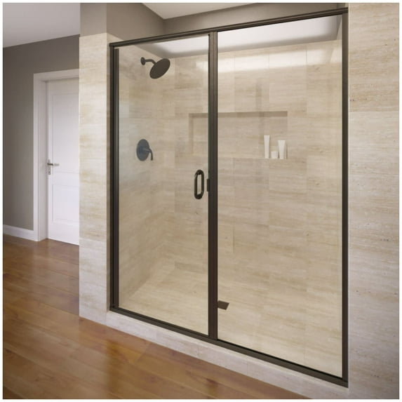 Basco Infh35a4772cl Infinity 72-1/8" High X 47" Wide Hinged Framed Shower Door - Bronze