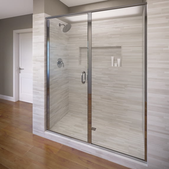 Basco INFH35A5972XPSV Infinity 72-1/8" High X 59" Wide Hinged Framed Shower Door - Chrome