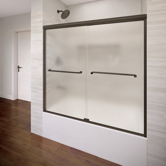 Basco Infinity 57" High x 60" Wide Bypass Semi-Frameless Tub Door with Obscure Glass