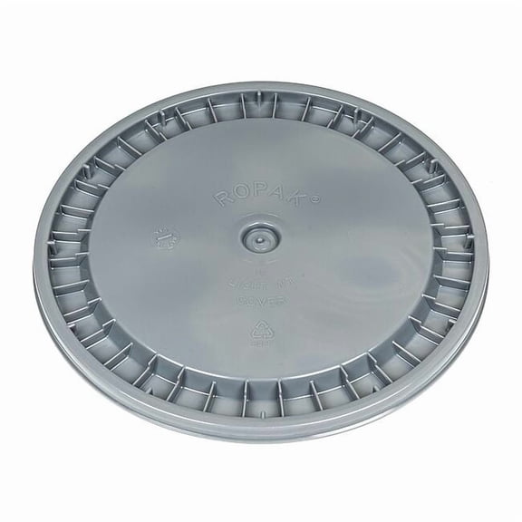 Basco Pail Lid, 12.25 in OD, Plastic, Gray ROP2100CVR-SN-GRAY