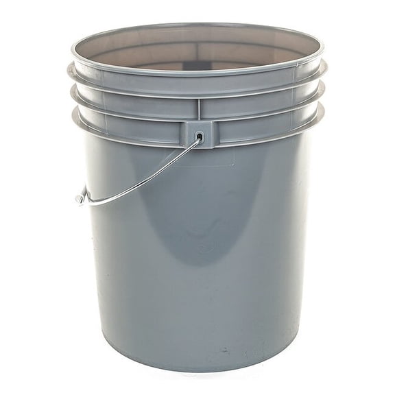 Basco 5 gal Round Storage Pail, Gray, High Density Polyethylene ROP2150GRAY-M