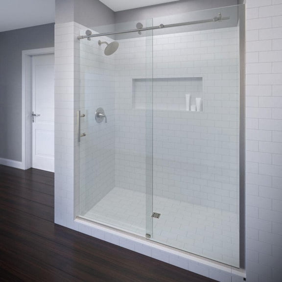 Basco VINA-935-47CLBN Vinesse 76" High X 47" Wide Single Sliding Frameless Shower Door -