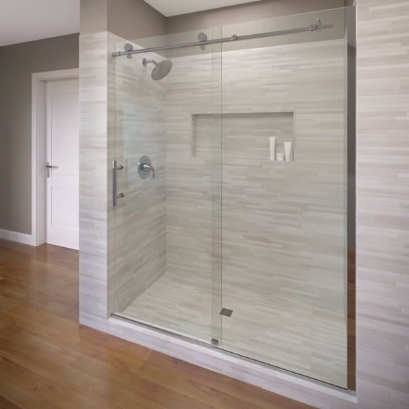 Basco Vina-935-59Cl Vinesse 76" High X 59" Wide Single Sliding Frameless Shower Door -