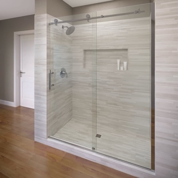 Basco VINA-935-59CLPM Vinesse 76" High X 59" Wide Single Sliding Frameless Shower Door -