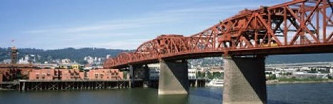 Bascule bridge across a river Broadway Bridge Willamette River Portland Multnomah County Oregon USA Canvas Art - Panoramic Images (18 x 6)