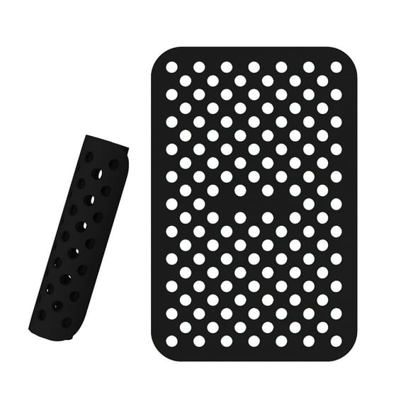 Basdi Air Fryer Liner, 5.25*8 Inch Fryer Basket Liner - Non-Stick Cleaning Mat for Easy Maintenance | Heat-Resistant Kitchen Accessory for Healthier Cooking, Non Stick Mat, Black