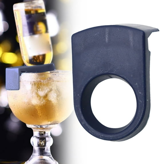 Basdi Bottle Buckle, Reusable Bottle Buckle Set - Secure Drinking Clips for Cup Rims & Glassware | Party Essential for Weddings & Birthday Events, Drinking Clip Set, Navy