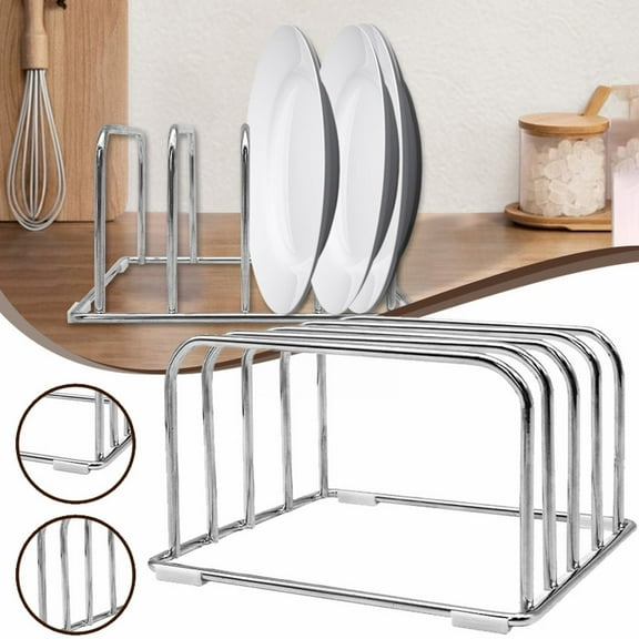 Basdi Chopping Board Holder - Stainless Steel Cutting Board Storage Rack, Space-Saving Countertop Organizer, Dishwasher-Safe & Durable, Kitchen Utensil Management Solution, Cutting Board Rack, Silver
