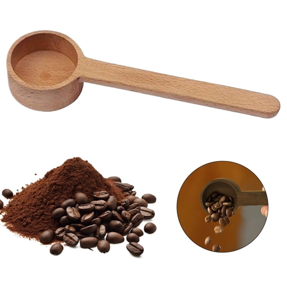 Basdi Coffee Measuring Scoop, Precision Gram Measuring Spoon - Natural Wood Scoop for Coffee Beans & Protein Powder | Ergonomic Hand-Carved Design, Wood Gram Spoon, C