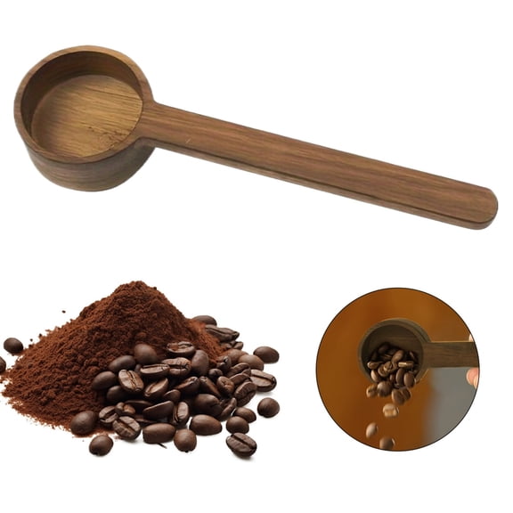 Basdi Coffee Measuring Scoop, Precision Gram Measuring Spoon - Natural Wood Scoop for Coffee Beans & Protein Powder | Ergonomic Hand-Carved Design, Wood Gram Spoon, A