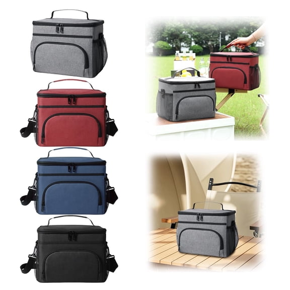 Basdi Cooler Bag, Insulated Lunch Bag - Leakproof Peva Freezer Cooler with Adjustable Strap | Lightweight, Reusable, Perfect for Work, School, and Beach Picnics, Picnic Freezer Bag, Black