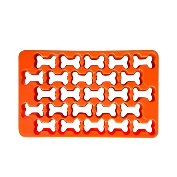 Basdi Dog Bone Mold, 25-Cavity Dog Bone Cookie Cutter - Mini Plastic Mold for Shaped Treats | Fun Design, Easy Use, Perfect for Baking and Themed Parties, Bone Shaped Mold, Orange