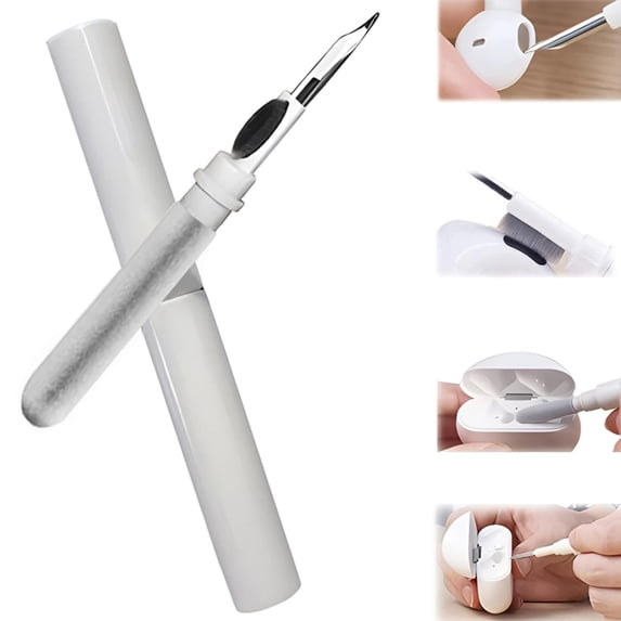 Basdi Earbuds Cleaning Kit - 2-In-1 Pro Cleaning Tool for Wireless Earphones, Bluetooth Headphones & Camera, Soft Brush & Precision Picks, Safe & Portable for Daily Device Maintenance, White