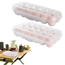 Basdi Egg Storage Container, Transparent Egg Storage Box - Stackable Anti-Collision Egg Rack for Refrigerator | Secure Lid, Easy Open, Maximizes Fridge Space for Families, Stackable Egg Box, A