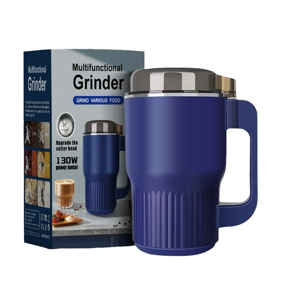 Basdi Electric Grinder, Compact Electric Grinder - Multifunctional Powder Crusher for Spices and Herbs | Powerful, Easy Use, Ideal for Home Cooking and Health Enthusiasts, Herb Grinder Mill, Blue