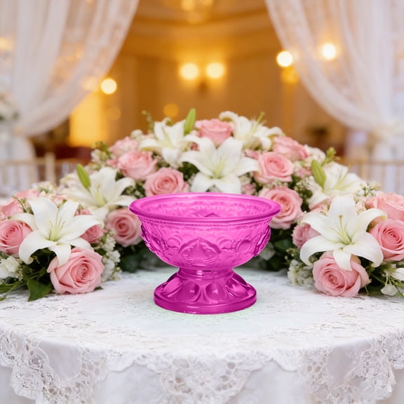 Basdi Elegant Glass Holy Water Offering Cup - Clear Design, Multi-Purpose - Devotional Bowl for Buddha Altar, Prayer, Home Blessing - Perfect Candle Stand & Wedding Decor, Altar Glass, Purple