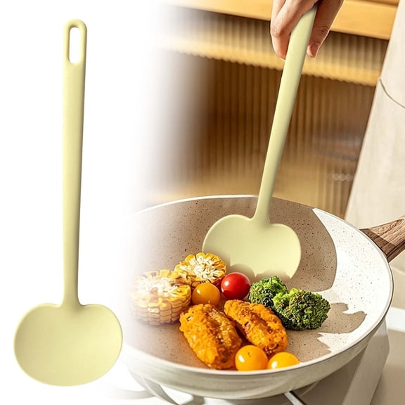 Basdi Flexible Silicone Spatula, Heat Resistant Head for Nonstick Frying Pan, Soft Rubber Handle for Comfort, Non-Scratch Kitchen Turner, Non Stick Flipper, Yellow