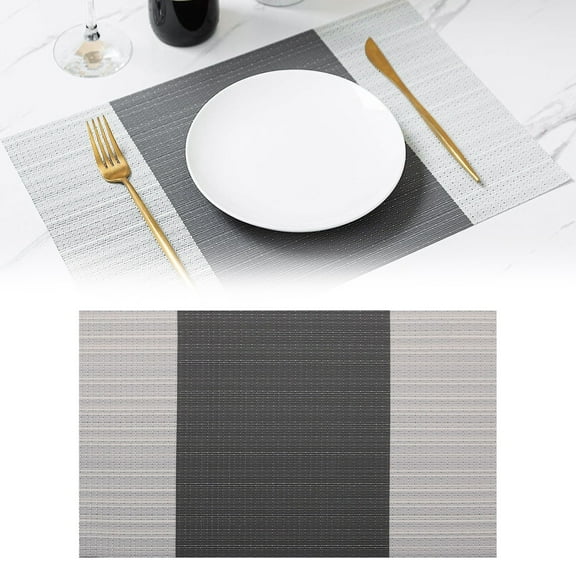 Basdi Heat Insulation Mat, Heat Insulation Place Mat - Pvc Table & Tray Mat Protects Surfaces from Hot Pots & Plates, Waterproof & Easy-Wipe for Dining Room & Kitchen, Pvc Table Protector, Grey