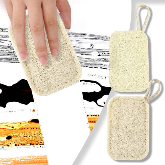 Basdi Loofah Sponge, Natural Loofah Cleaning Sponge - Double-Layer Dish Scrubbing Pad for Kitchen and Bath | Eco-Friendly, Durable, Gentle on Cookware and Skin, Eco Friendly Scrubber, C