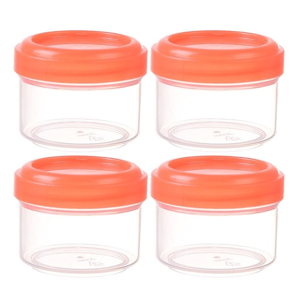 Basdi Reusable 35Ml Plastic Sauce Dispenser Bottles (4-Pack) - Clear Transparent Jar Box, Leak-Proof Lid, Squeeze Design - Ideal Condiment Containers for Salad Dressing, Tomato Sauce, Orange