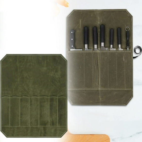 Basdi Roll up Tool Bag, Roll-Up Tool Display Bag - Folding Storage with Slots for Outdoor Gear | Compact, Protective, Organizes Tools for Travel and Diy Projects, Roll-Up Storage Pouch, Green