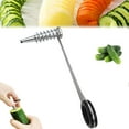thumbnail image 1 of Basdi Spiral Vegetable Slicer, Stainless Steel Vegetable Cutter, Spiral Slicer for Potatoes, Cucumbers, Carrots, and Creating Fun Veggie Spirals, Vegetable Spiralizer, Silver, 1 of 8