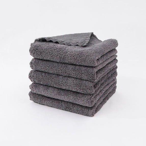 Basdi Thick Coral Fleece Cleaning Towel - Highly Absorbent, Scratch-Free, Lint-Free, Quick-Drying - Multipurpose Microfiber Cloth for Dishes, Countertops, and Dusting - for Household Cleaning, Black