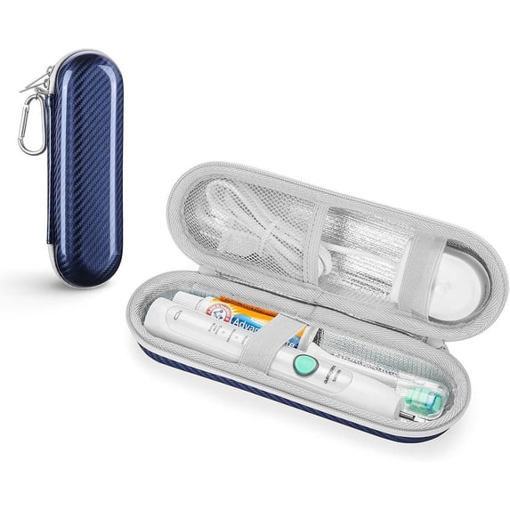 Basdi Toothbrush Case, Hard Case Toothbrush Travel Bag - Protective Storage for Electric Brushes | Water-Resistant, Compact, Keeps Hygiene Essentials Safe on Trips, Protective Storage Bag, Blue