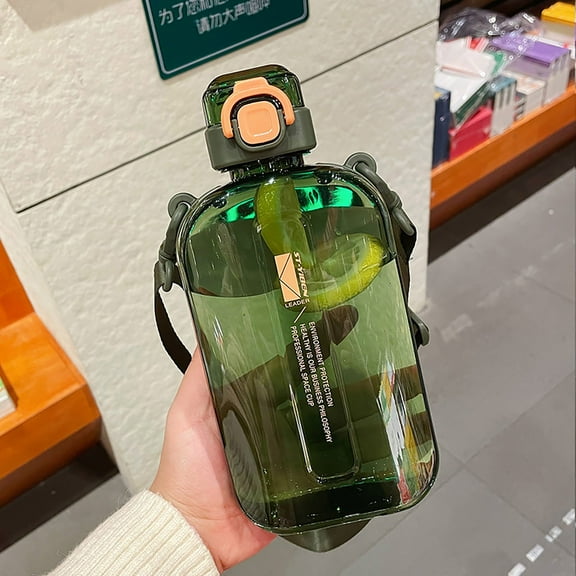 Basdi Travel Water Bottle, Slim Travel Water Flask - Portable Flat Design for Purses & Gym Bags | Bpa-Free Sports Bottle for Active Lifestyles, Slim Flask, Green